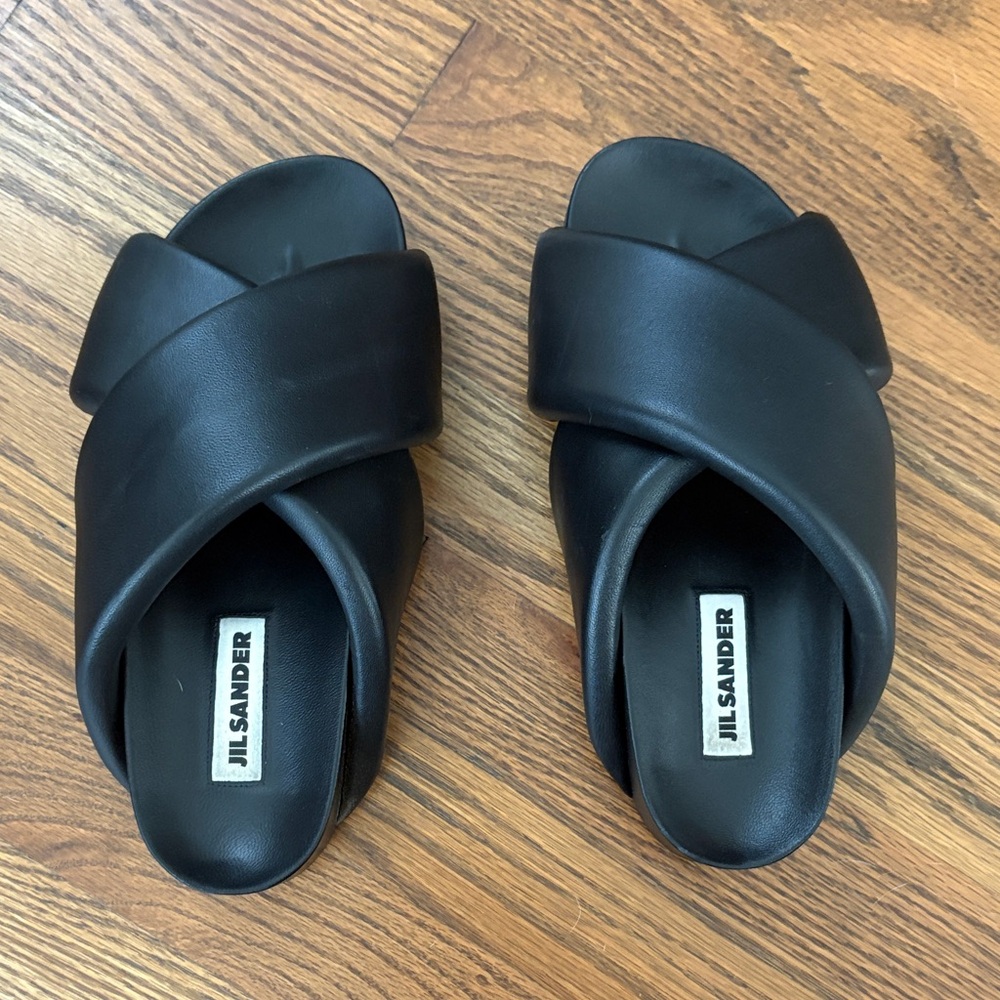 Jil Sander Black Leather slides